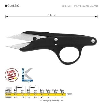 Foarfece croitorie
 Kretzer Solingen Finny Classic 760911 Foarfece croitorie 11 cm Black - 2