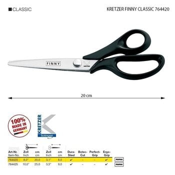 Škare po mjeri Kretzer Solingen Finny Classic 764420 Škare po mjeri 20 cm Black - 2
