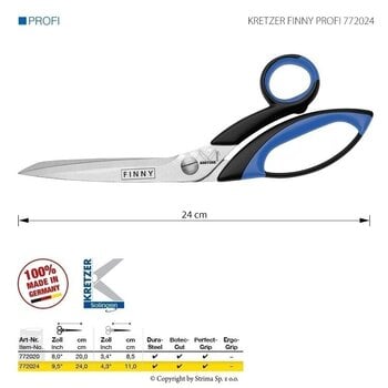 Univerzalne škare Kretzer Solingen Finny Profi 772024 Univerzalne škare 24 cm Blue - 2