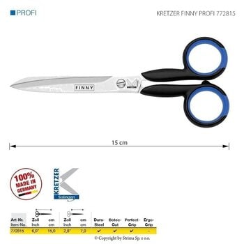 Foarfece universale Kretzer Solingen Finny Profi 772815 Foarfece universale 15 cm Blue - 2
