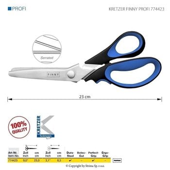 Foarfece croitorie
 Kretzer Solingen Finny Profi 774423 Foarfece croitorie 23 cm Blue - 2