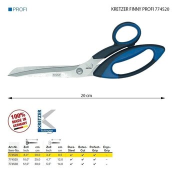 Škare po mjeri Kretzer Solingen Finny Profi 774520 Škare po mjeri 20 cm Blue - 2