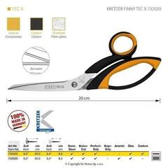 Univerzalne škare Kretzer Solingen Finny Tec-X 732020 Univerzalne škare 20 cm Orange - 1