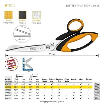 Univerzalne škare Kretzer Solingen Finny Tec-X 734525 Univerzalne škare 25 cm Orange - 2