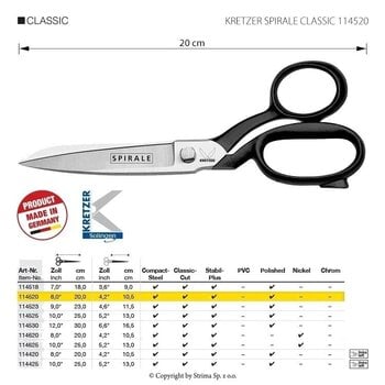 Škare po mjeri Kretzer Solingen Spirale Classic 114520 Škare po mjeri 20 cm Black - 2