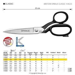 Škare po mjeri Kretzer Solingen Spirale Classic 114523 Škare po mjeri 23 cm Black - 1