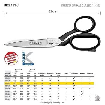 Škare po mjeri Kretzer Solingen Spirale Classic 114523 Škare po mjeri 23 cm Black - 2
