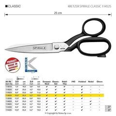Škare po mjeri Kretzer Solingen Spirale Classic 114525 Škare po mjeri 25 cm Black - 1