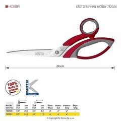 Univerzalne škare Kretzer Solingen Finny Hobby 782024 Univerzalne škare 24 cm Red - 1