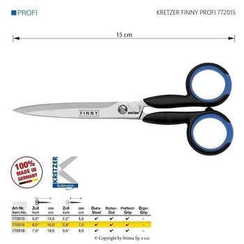 Univerzalne škare Kretzer Solingen Finny Profi 772015 Univerzalne škare 15 cm Blue - 2