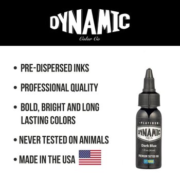 Boje za tetoviranje (odobrene u EU) Dynamic Color Platinum Мастило за тетовирање 30 ml Dark Blue - 5