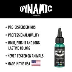 Farby do tatuażu (zatwierdzone w UE) Dynamic Color Platinum Tusz do tatuażu 30 ml Emerald Green - 4