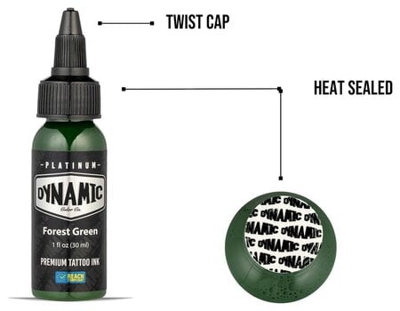 Farby do tatuażu (zatwierdzone w UE) Dynamic Color Platinum Tusz do tatuażu 30 ml Forest Green - 4