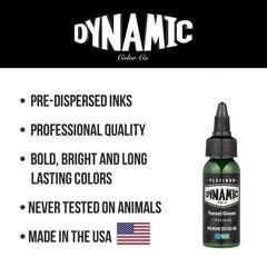 Farby do tatuażu (zatwierdzone w UE) Dynamic Color Platinum Tusz do tatuażu 30 ml Forest Green - 4