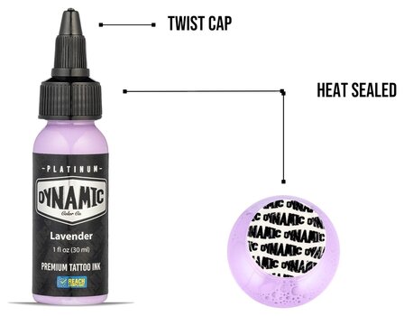Farby do tatuażu (zatwierdzone w UE) Dynamic Color Platinum Tusz do tatuażu 30 ml Lavender - 4
