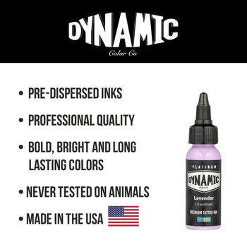 Farby do tatuażu (zatwierdzone w UE) Dynamic Color Platinum Tusz do tatuażu 30 ml Lavender - 5