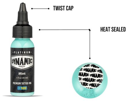Farby do tatuażu (zatwierdzone w UE) Dynamic Color Platinum Tusz do tatuażu 30 ml Mint - 4