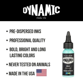 Farby do tatuażu (zatwierdzone w UE) Dynamic Color Platinum Tusz do tatuażu 30 ml Mint - 5