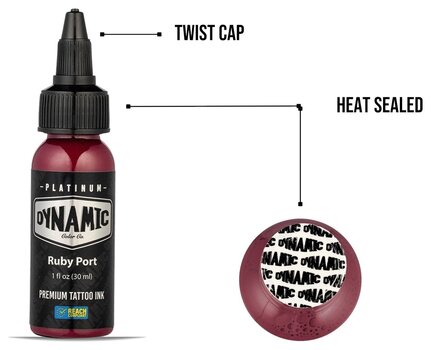 Farby do tatuażu (zatwierdzone w UE) Dynamic Color Platinum Tusz do tatuażu 30 ml Ruby Port - 4