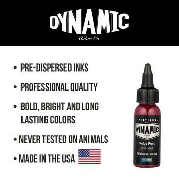 Farby do tatuażu (zatwierdzone w UE) Dynamic Color Platinum Tusz do tatuażu 30 ml Ruby Port - 5