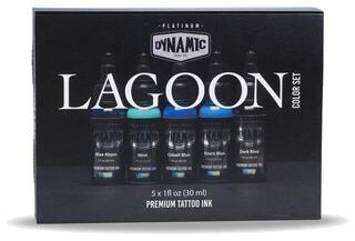 Farby do tatuażu (zatwierdzone w UE) Dynamic Color Platinum Zestaw tuszy do tatuażu 5 x 30 ml Lagoon - 1