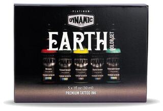 Farby do tatuażu (zatwierdzone w UE) Dynamic Color Platinum Zestaw tuszy do tatuażu 5 x 30 ml Earth - 1