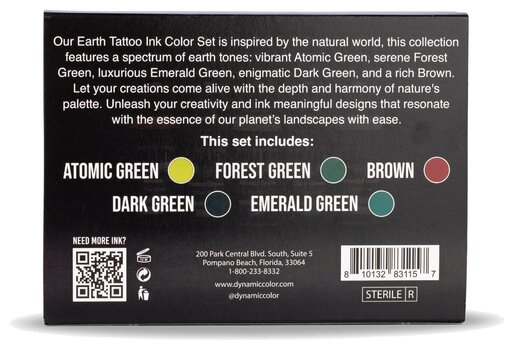 Farby do tatuażu (zatwierdzone w UE) Dynamic Color Platinum Zestaw tuszy do tatuażu 5 x 30 ml Earth - 3