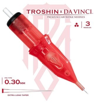 Тату-картриджі з голками Bishop Tattoo Supply Da Vinci V2 Artist Series Dmitry Troshin Набір картриджів 3RL 0,25 mm-0,30 mm 40 pcs - 3