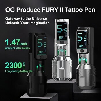 Бездротові тату-машинки OG Produce Pioneer Fury II Бездротова тату-машинка 4,2 mm Silver - 3