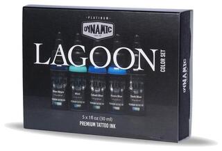 Farby do tatuażu (zatwierdzone w UE) Dynamic Color Platinum Zestaw tuszy do tatuażu 5 x 30 ml Lagoon - 3