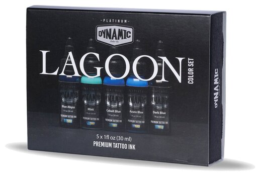 Farby do tatuażu (zatwierdzone w UE) Dynamic Color Platinum Zestaw tuszy do tatuażu 5 x 30 ml Lagoon - 4