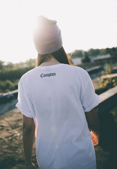 T-Shirt Compton T-Shirt Logo Unisex Weiß XL - 6