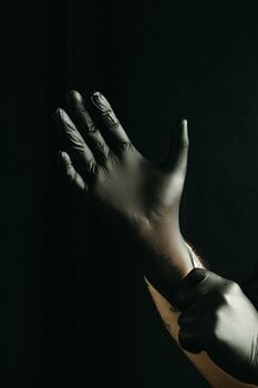 Tattoo Supplies Piranha Soft Nitrile Disposable Gloves M Black 100 pcs - 3