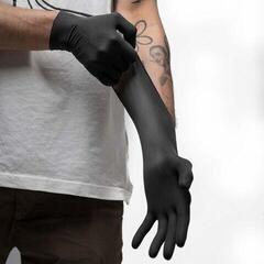 Tattoo Supplies Piranha Latex Disposable Gloves M Black 100 pcs - 1
