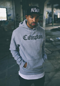 Hættetrøje Compton Hættetrøje Logo Grey/Black XS - 6