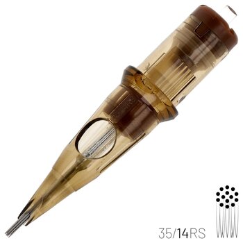 Тату-картриджі з голками Kwadron Round Shader Картридж Long Taper 35/14RSLT 0,35 mm 1 шт. - 2