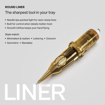 Тату-картриджі з голками Kwadron Textured Round Liner Картридж Long Taper 35/1RLLT-T 0,35 mm 1 шт. - 4