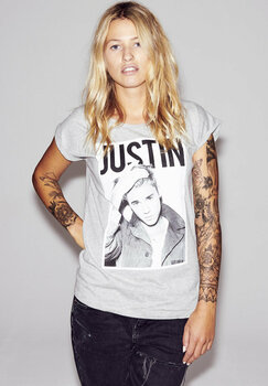 Skjorte Justin Bieber Skjorte Logo Heather Grey M - 5