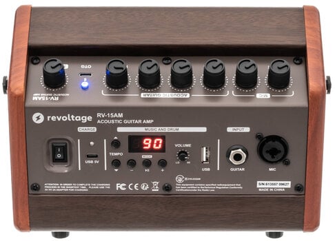 Комбо усилвател за електро-акустична китара Revoltage RV-15AM Brown Комбо усилвател за електро-акустична китара - 4