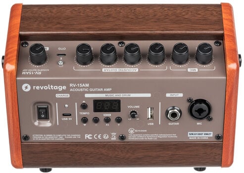Комбо усилвател за електро-акустична китара Revoltage RV-15AM Brown Комбо усилвател за електро-акустична китара - 12