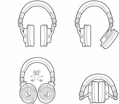 Stúdió fejhallgató Audio-Technica ATH-M50XWH - 8