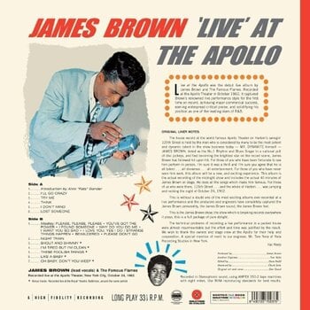 Грамофонна плоча James Brown - Live At The Apollo (Limited Edition) (Red Coloured) (180 g) (LP) - 2
