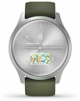 Zegarek smart Garmin vivomove Style Silver/Moss Green Silicone - 2