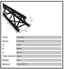 Trojúhelníkový truss nosník Duratruss DT 33/2-075 Trojúhelníkový truss nosník - 3