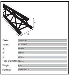 Trojúhelníkový truss nosník Duratruss DT 33/2-150 Trojúhelníkový truss nosník - 3