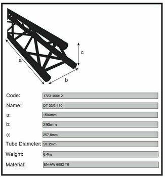 Trikotni truss nosilec Duratruss DT 33/2-150 Trikotni truss nosilec - 4