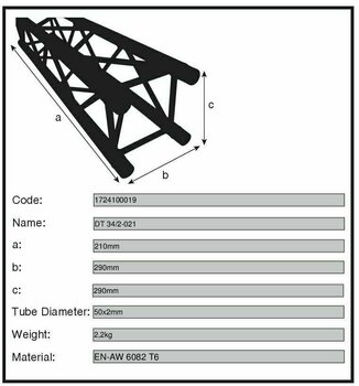 Pravokotni truss nosilec Duratruss DT 34/2-021 Pravokotni truss nosilec - 4