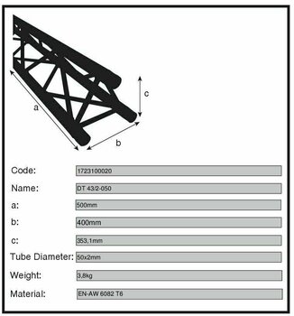 Trojúhelníkový truss nosník Duratruss DT 43/2-050 Trojúhelníkový truss nosník - 3