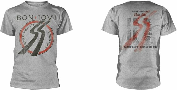 T-Shirt Bon Jovi T-Shirt Slippery When Wet Tour Grey 2XL - 3