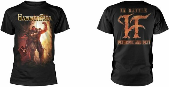 Shirt Hammerfall Shirt Dethrone And Defy Heren Black L - 3